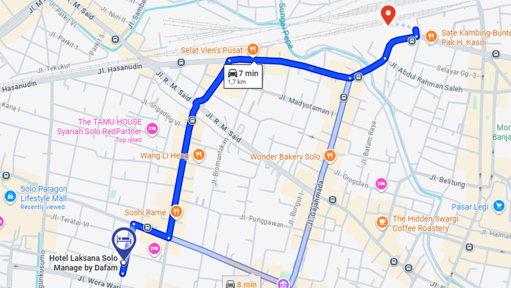 Hotel Laksana map balapan