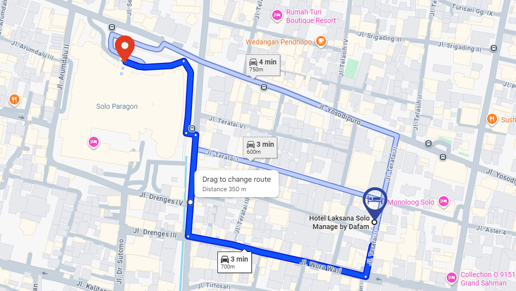 Hotel Laksana map paragon