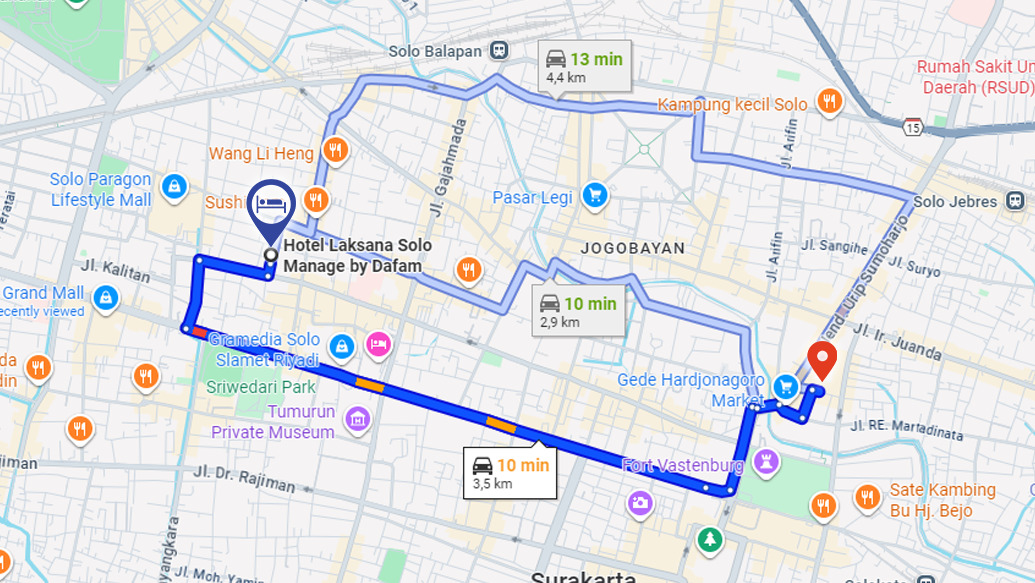 Hotel Laksana map pasargedhe