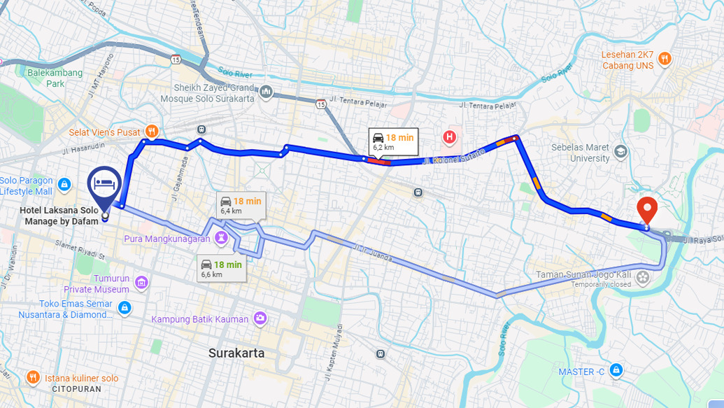 Hotel Laksana map safari